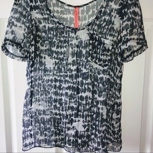 Sheer short sleeved blouse
